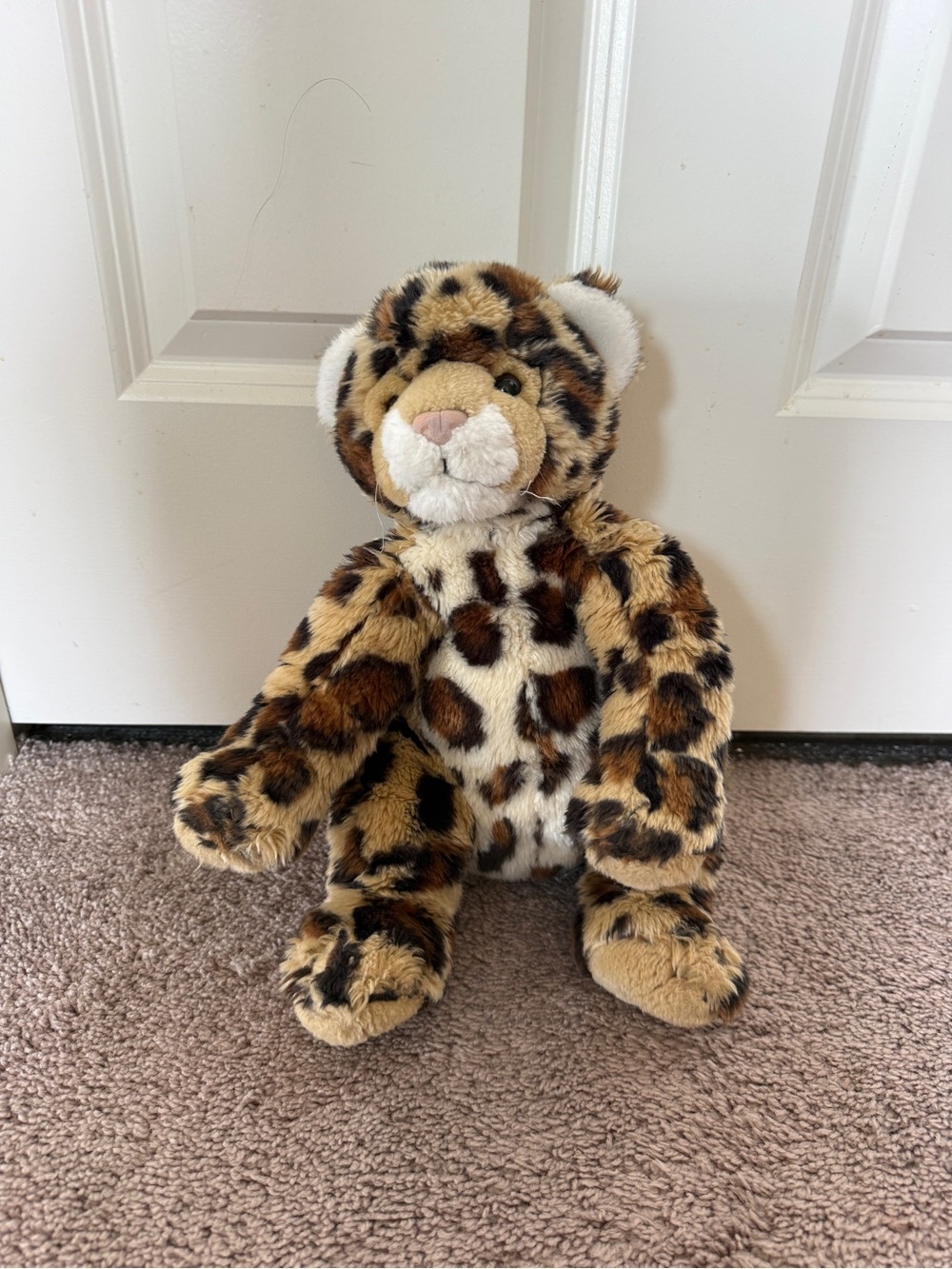 Retired rare Build-A-Bear Leopard Plush in Brown, Cream, Black